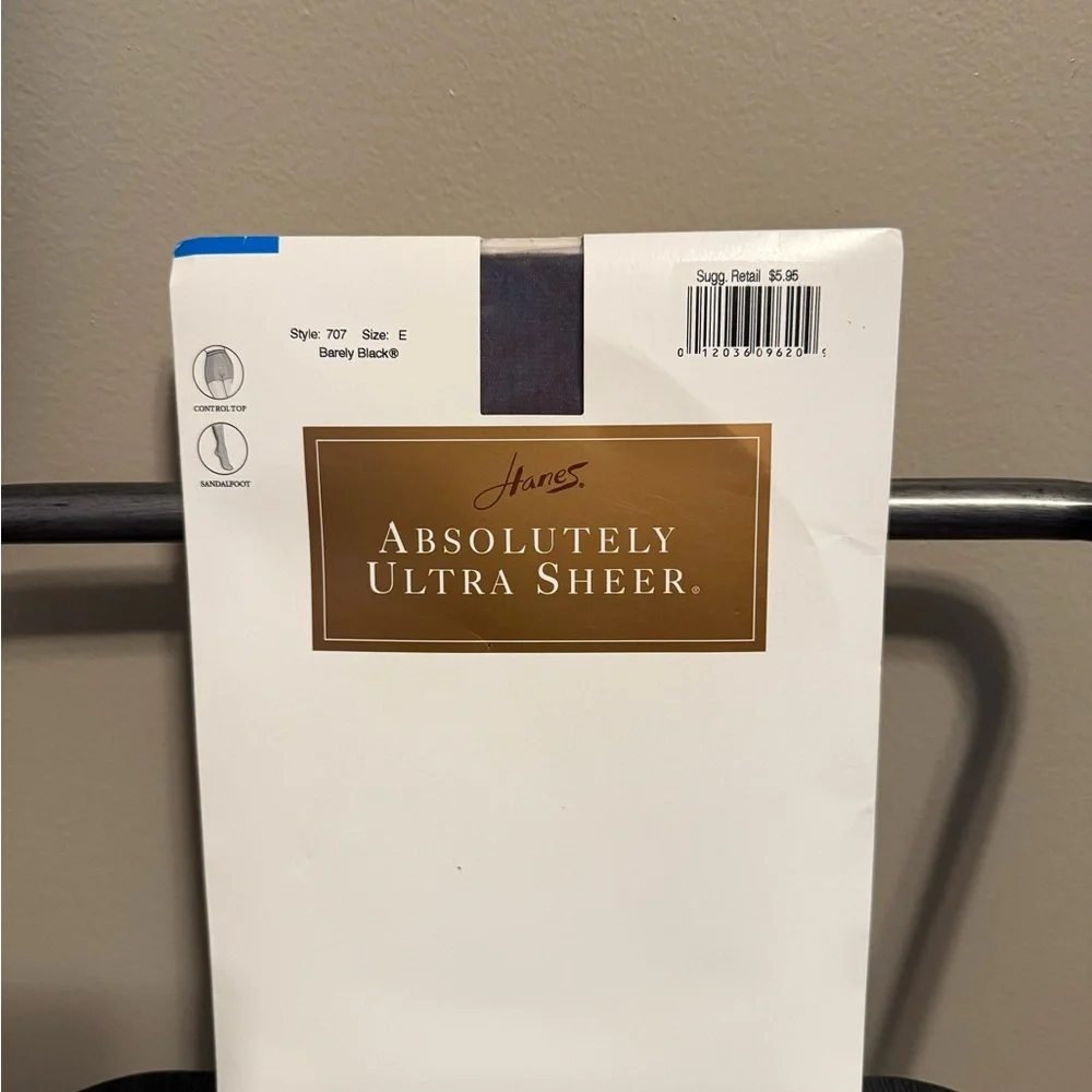 Hanes Ultra Sheer Pantyhose in Barely Black Size E